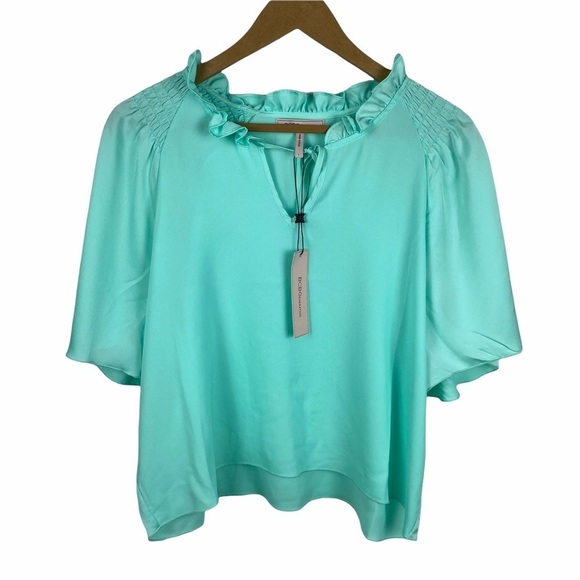 BCBGeneration Teal Sheer Blouse - Picture 2 of 6